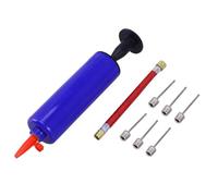 Mini Inflator Ball Pump Set with Needle Adapter for Sports | Blue Plastic Body, Stainless Steel Needles Included, Secret Handle Storage, for Gym Class and Home Practice