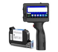 Mini Inkjet Coder,Portable Handheld Inkjet Printer with 4.3Inch Touch Screen,Inkjet Printer Gun with LED Touch Screen Quick Drying Inkjet Coding Machine,25 Languages,for All Materials for Date Time Ba