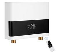 Mini Instant Water Heater 6000W Electric Tankless Water Heater with Remote Control Instant Electric Water Heater Constant Temperature Digital Display for Home Kitchen Bathroom Indoor 220V
