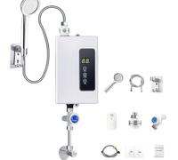 Mini Instant Water Heater: The Ultimate Shower Essential,Mini Instant Electric Tankless Hot Water Heater for Under Sink Shower Bathroom,110V LED Display On Demand,4000W/5500W (4000W)