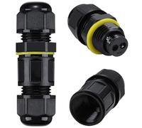 Mini IP68 Waterproof Junction Box, 2Pcs Junction Box in Line, Outdoor Cable Connector 2 way, Power Connector for Extension cable, Underwater Wire Connector for Cable Diameter Ø3mm-8mm