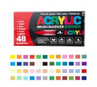 Mini Items for Crafts Stellaya Acrylic Markers For Coloring Books Stellaya Straight Liquid Acrylic Marker Paint Markers Set Adult Coloring Paint Pens Tip (D, 31X14. 7X2. 7cm)