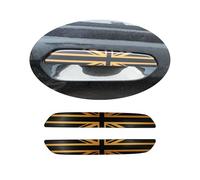 MINI J01 J05 U25 Union Jack Door Handle Covers, Door Handle Caps Trim for Mini Cooper J01 EV J05 Aceman U25 Countryman(Union Jack Gold, 2 Doors)