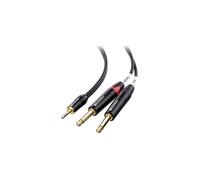 Mini Jack to Dual Jack Cable 3 m, 3.5mm to 6.35mm Audio Cable, 3.5mm TRS to Dual 6.35mm TS Breakout Cable, Mini Jack to 1/4 inch Jack, Stereo Jack to