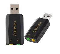 Mini jack to USB Headphone Mic 3.5mm Jack headset Adapter for PS3, Macbook, Laptop & Raspberry Pi, Game Consoles Driver less USB Sound Adapter Series by Hayatec