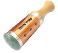 Mini Jade Moxa Stick Massage Rod with Rolling Bearing for Body | Orange Assorted Style, Wood and Aluminum Build, Oak Handle, Ash Control Color Random Color Random Style