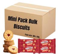 Mini Jammie Dodger 20g - 4 Biscuits Perpack Bulk Biscuits Cookies Individually Wrapped Multipack Shortcake With Raspberry Apple Jam - Vegan Friendly (Pack of 160)