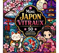 Mini Japon Vitraux: 50 Mini Japanese Stained Glass Designs to Color