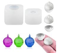 Mini Jar Shape Resin Silicone Molds 3D Simulation Bowl with Lid Epoxy Casting Molds for DIY Micro Resin Fairy Garden Dollhouse House Kitchen Display Decor
