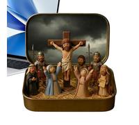 Mini Jesus Figures,Funny Religious Realistic Scene | Jesus Suffering Scene Religious Decor | for Bedroom Living Room Desk Table Shelf School Office Church Farmhouse Travel
