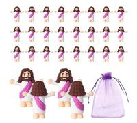 Mini Jesus Figurines 24 Pack With Storage Bag, Pocket Size Religious Christian Gifts for Sunday School, Easter Eggs Stuffers, Church Decoration