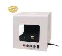 Mini Jewelry Photography Light Box with Dimmable LED, 12V Safe Voltage, Turntable, Flicker-free Light, Magnetic Hanger for Jewelry Lovers and Personal Sellers