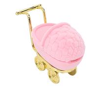 Mini Jewelry Travel Case, Baby Carriage Ring Holder Soft Flocking Earring Case Organizer Vintage Jewelry Box Gift for Women Girls(pink)