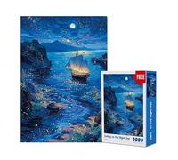 Mini Jigsaw Puzzles for Adults 1000, 1000 Piece Jigsaw Puzzles for Adults Educational Challenging Game Gift for Women, Puzzles for Adults- Starlight Sea Sailing- Perfect Home Wall Decoration