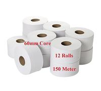 Mini Jumbo 2ply White Toilet Paper Toilet Rolls Commercial Toilet Rolls 150 Meter 60mm Core (60mm Core)
