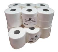 Mini Jumbo Toilet Roll 2 Ply Compact White Bathroom Tissue Refill for Commercial Twin Dispensers Pure Soft Quality Super Maxx® (12 Rolls)