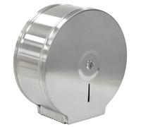Mini Jumbo Toilet Roll Dispenser - Paper Toilet Tissue Holder - Brushed Stainless Steel Finish