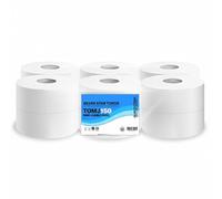 Mini Jumbo Toilet Rolls 2 Ply (Silver Star)- Bulk Pack, Commercial Toilet Paper, Soft & Strong, 150m Rolls - Ideal for Offices, Public Restrooms, Schools, Hotels & High Traffic Areas