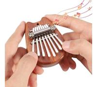 Mini Kalimba 8 Keys, Solid Wood Finger Thumb Piano, Portable Marimba Musical Thumb Piano with lanyard, Gift for Kids Adult Beginners Professional
