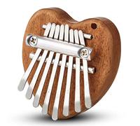 Mini Kalimba Thumb Piano 8 Keys,Portable Solid Wood Mbira Finger Piano for Kids and Adults,Pocket Musical Gifts for Beginners w/Chain
