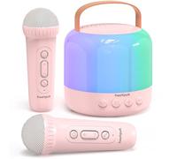 Mini Karaoke Machine for Kids Adults,Portable Bluetooth Karaoke Speaker with 2 Wireless Microphones Toys Gifts for Girls 4 5 6 7 8 9 10 11 12+ Years Old with LED Lights Birthday Home Party-Pink