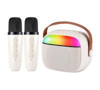 Mini Karaoke Machine for Kids Adults, Portable Bluetooth Speaker with 2 Variable Sound Wireless Microphones for 4,5,6,7,8,9,12 Year Old Girls Toys for Kids Birthday Gifts