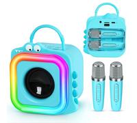 Mini Karaoke Machine for Kids Adults, Wireless Karaoke Microphone Portable Bluetooth Speaker Player Gifts Toys for Girls 3,4, 5, 6, 7, 8, 9,10+Year Old Birthday Home Party (Blue)