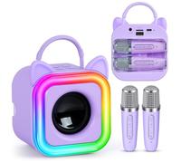 Mini Karaoke Machine for Kids Adults, Wireless Karaoke Microphone Portable Bluetooth Speaker Player Gifts Toys for Girls 3,4, 5, 6, 7, 8, 9,10+Year Old Birthday Home Party (Purple)