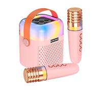 Mini Karaoke Machine, Wireless Speaker with 2 Microphones - Wireless Karaoke Machine | for Stage Office Patio Backyard Outdoor Party Meeting Home Performance