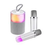 Mini Karaoke Machine with 2 Wireless Microphones BT Microphone and Speaker KTV Set with Colorful Light Effects Handheld Mic Gifts for Birthday Home Party Outdoor Lightweight