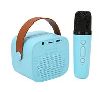 Mini Karaoke Machine with Wireless Microphones for Kids Adults, HD Stereo Rechargeable Retro Portable Bluetooth Speaker Gift for Girls Boys Toys (Blue)