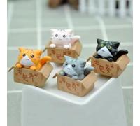 Mini Kawaii Cat Garden Ornament Cute Kitten Figurine For Home And Room Decor