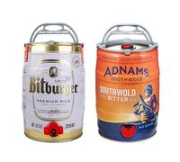 Mini Keg Pair - Bitburger German Pils & Adnams 4.8% & 3.7% ABV 2 x 5L | Brewed with make it Germany's most popular draught beer, giving the beer a clear flavour profile.