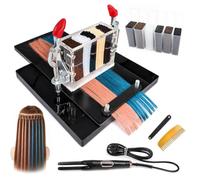 Mini Keratin Glue Stick Hair Extension, K-Tip Bonding Machine Kit | 6 Glue Boxes 5 Natural Shades, 15s Rapid Heat Flat Bonding Plate, 100-260°C Adjustable, For Pros & Beginners