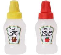 Mini Ketchup Bottles, 25ml Refillable Condiment Squeeze Bottle Salad Dressing Tomato Ketchup Mayo Syrup Squeeze Containers for Kids Adults Bento Box for Office Worker Bento Box Diner Condiment Mayo