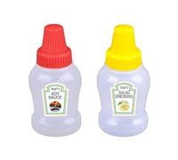 Mini Ketchup Bottles, Condiment Squeeze Bottle with Travel Bottle,Plastic Portable Containers Bottle for Adults,Office,Lunchbox,Picnic,Oil,Soy Sauce,Honey,Salad Dressing (Soy sauce+salad)