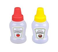 Mini Ketchup Bottles, Condiment Squeeze Bottle with Travel Bottle,Plastic Portable Containers Bottle for Adults,Office,Lunchbox,Picnic,Oil,Soy Sauce,Honey,Salad Dressing (Honey+Tomato Sauce)