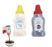 Mini Ketchup Bottles - Sauce Bottle Squeeze With Sturdy Screw Cap | Refillable Condiment Squeeze Bottle | Portable Condiment Containers For Salad Dressing, Soy Sauce, Honey & More, Ṕlastic