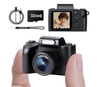 Mini Keychain Camera, FHD 1080p 48MP Mini Digital Camera with 32GB SD Card, 1.3" HD Display, 100 Mins Battery Life Small for Travel Study Recording-Black