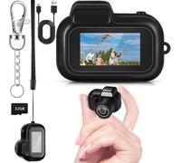 Mini Keychain Camera with 0.96" HD Display Pocket Size Portable Digital Camera with 32GB Card 2MP 1080P Small Video Recorder Long Battery for Travel Party Fun Vlog Gift Recording Vlogging