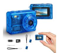 Mini Keychain Digital Camera, 2MP 1080P Pocket-Size Camera, Y2K Mini Digital Camera with 32GB Card with Long Battery Life for Travel, Party and Vlog, Blue