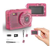 Mini Keychain Digital Camera, 2MP 1080P Pocket-Size Camera, Y2K Mini Digital Camera with 32GB Card with Long Battery Life for Travel, Party and Vlog, Pink