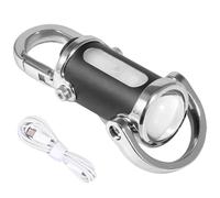 Mini Keychain Flashlight 1200 Lumens Super Bright LED Torch USB Rechargeable 1000mAh Mobile Power Waterproof Mini 6 Modes EDC Handheld Torch for Outdoor Camping Emergency(Silver+Black)