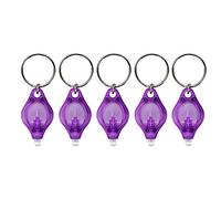 Mini Keychain Flashlight, 5pcs Portable Super Bright LED Keychain Lamp Pocket Finger Torch Pendant Key Ring Lamp for Dark Areas Camping/Hiking/Walking Purple