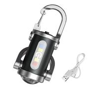 Mini Keychain Flashlight, Rechargeable Keychain Flashlight 500LM, Waterproof LED Rechargeable Torch with 3 Brightness Levels, Strobe, Red/Blue Emergency Flash, USB-C Charging for Hiking Outdoor EDC