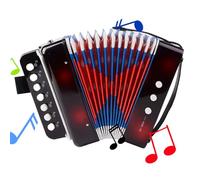 Mini Kids Accordion - ABS 18x17x10cm 7-Key 2-Bass Instrument | Button Accordion with Educational Sound Keys, Early Music Learning - Musical-Awakening Toy | Beginner Children Boys Gift Home School