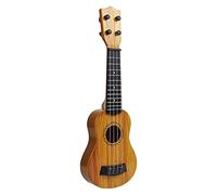 Mini Kids Guitar Toy Acoustic Ukulele 4 Strings Educational Plastic Learning Natural Wood Color
