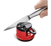 Mini Kitchen Knife Sharpener - Compact, Lightweight, and Built for Hands-Free Safety with a Super-Grip Suction Cup. Easily restores The Edge on All Kitchen Knives for Effortless Sharpening!