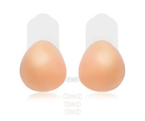 mini kitty Invisible Strapless Bras Push Up Silicone Sticky Bra Reusable Self Adhesive Stick on Bra for Women Party Wedding Beach Everyday Backless Dresses (UK, Alpha, XL, Regular, Regular, Nude)