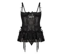 mini kitty Lingerie Set for Women Strappy Adjustable Half Cup Naughty Bra and Panties Set with Nipple Covers Suspender and Garter Belt Nightwear Nightdress for Cosplay Honeymoon